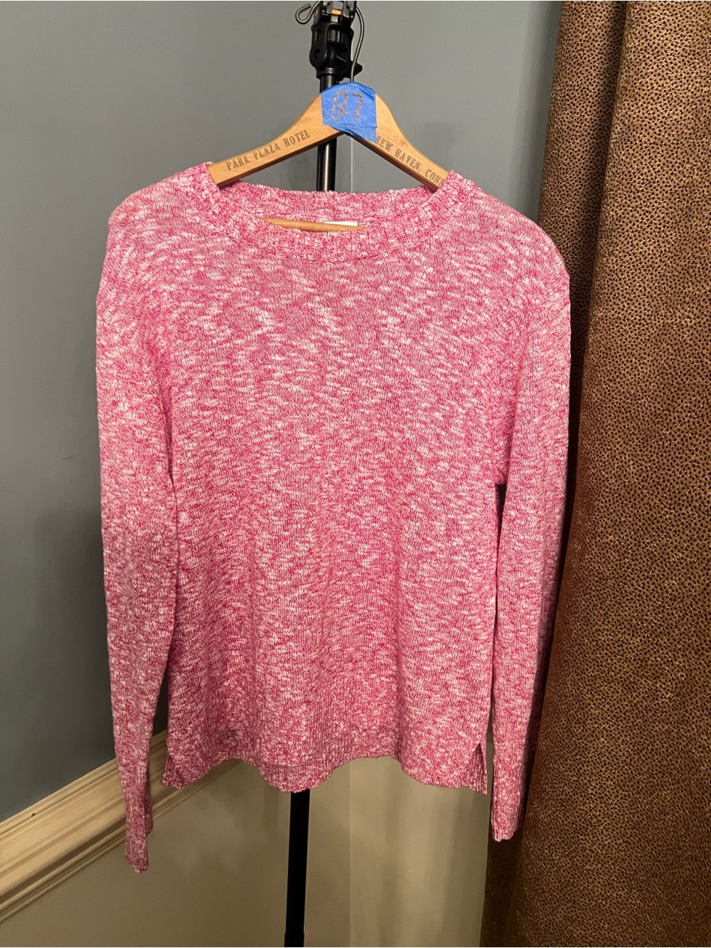 J. Crew Pink Marled Crewneck Sweater